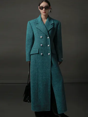 SHENGYAO двубортное шерстяное пальто для женщин