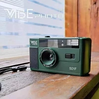 for german vibe 501f camera reusable non disposable retro film camera 135 film fool with flash blackredchampagne silverpink