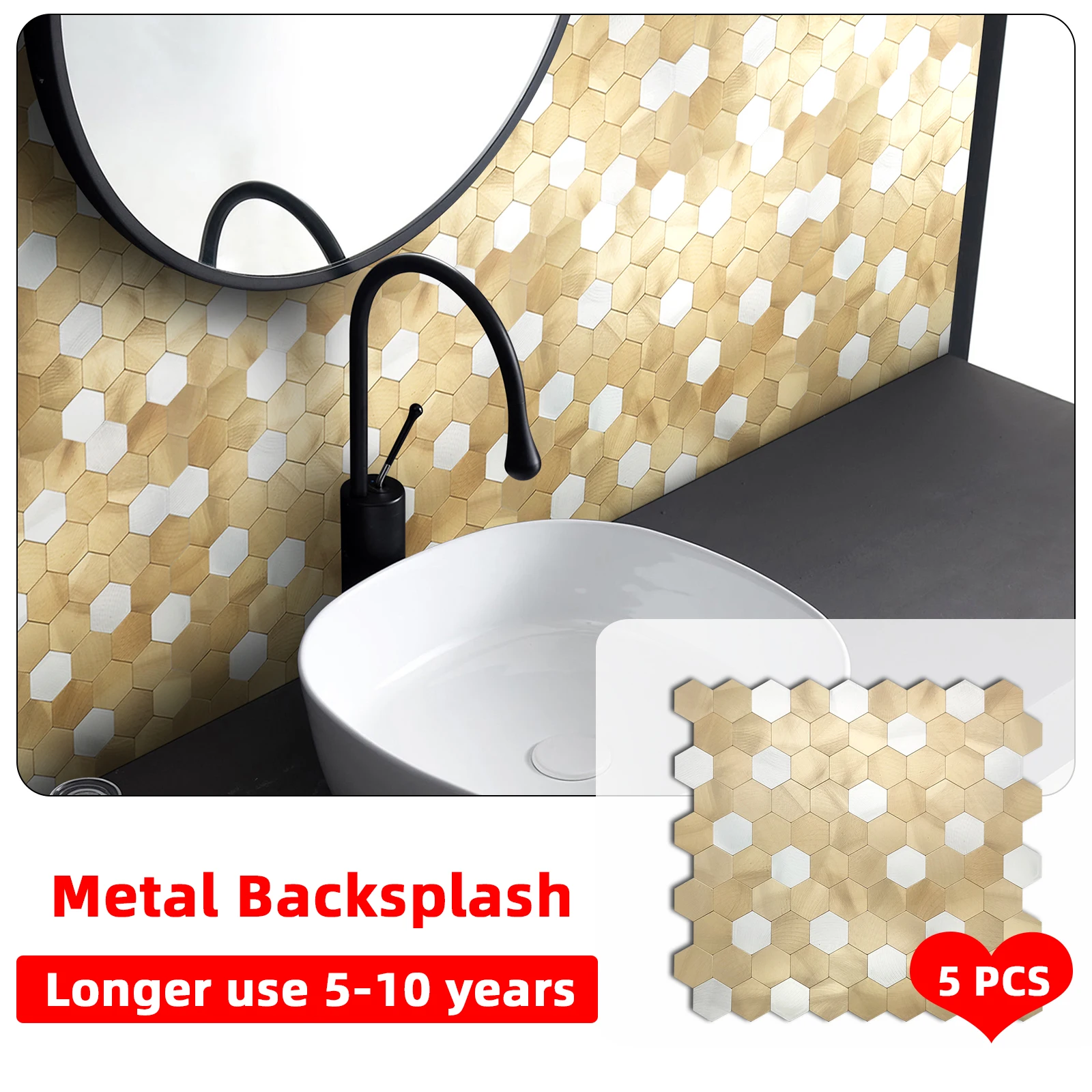 

5 шт., водонепроницаемые самоклеящиеся настенные панели-наклейки для стен и кухни