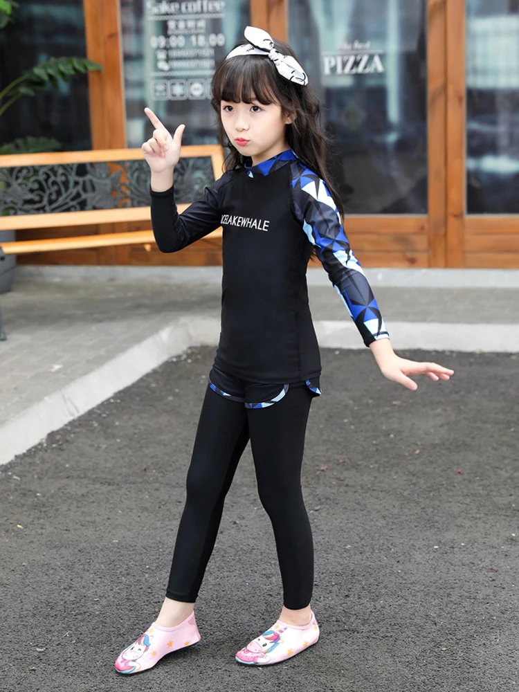 Купальник с длинным рукавом Rashguard 3 шт./компл. солнцезащитный костюм УФ-защитой