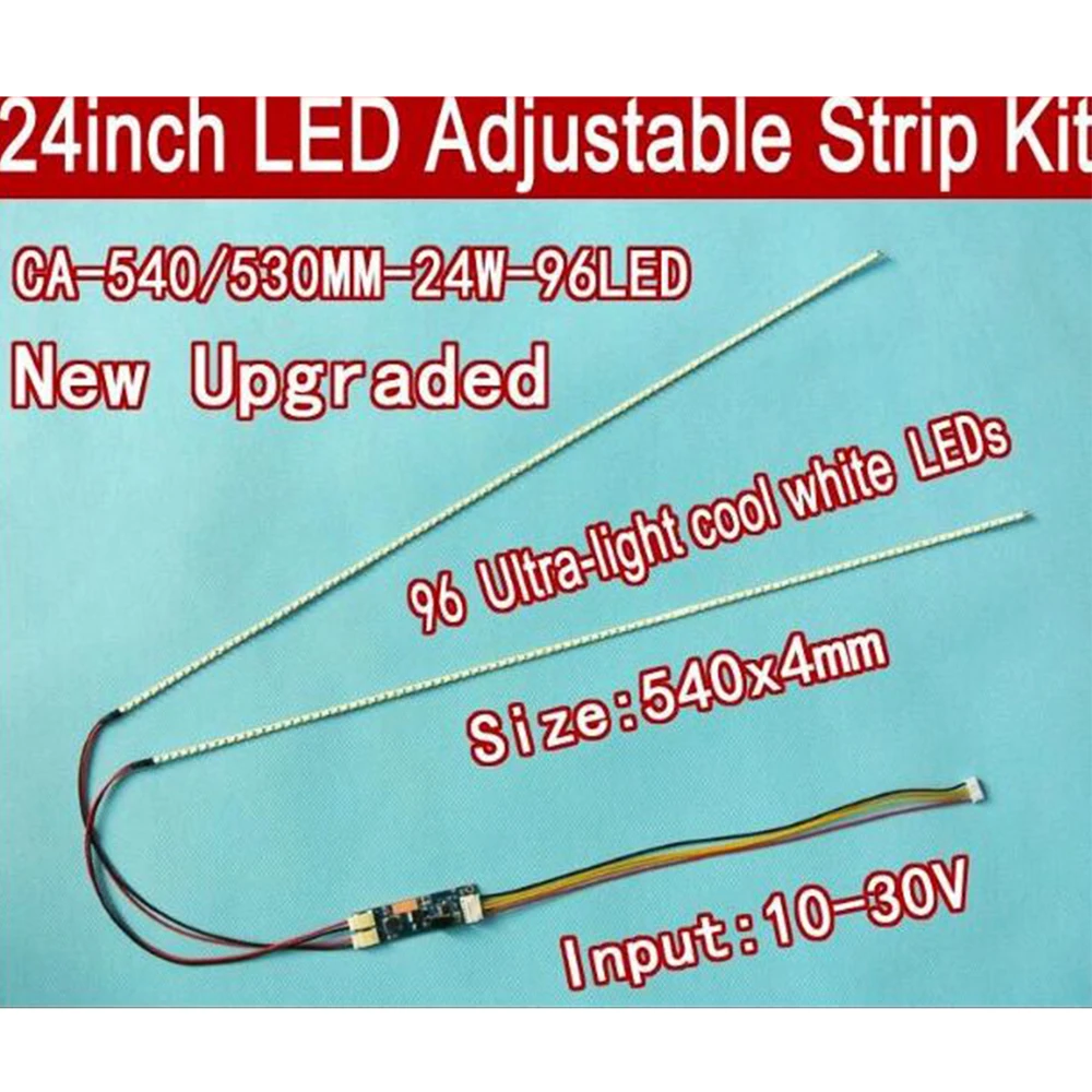 Brilho Led Backlight Strip Kit Atualização 24 Wide Lcd Ccfl Painel 540 mm Pcs Ajustável
