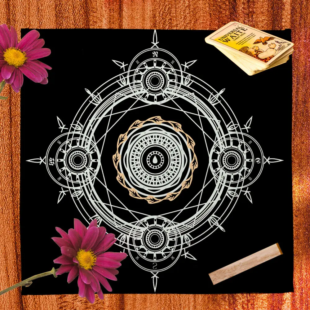 

Rune Altar Cloth Spiritual Oracle Card Mat Pagan Witchcraft Pendulum Astor Constellation Tarot Card Tablecloth