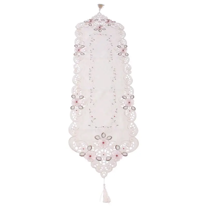 

New Table Runner Embroidered Floral Table Cloth Pattern: 2 Flower Size:40X150cm