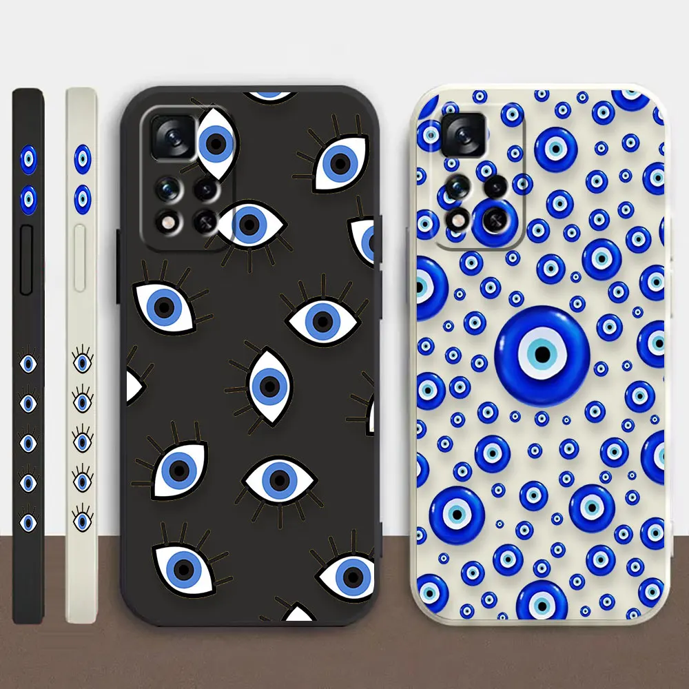 

Case For Redmi Note 12 11 11T 11R 11E 10 9 8 7 7S PRO PLUS 4G 5G Simple Liquid silicone Case Eye Of The Devil