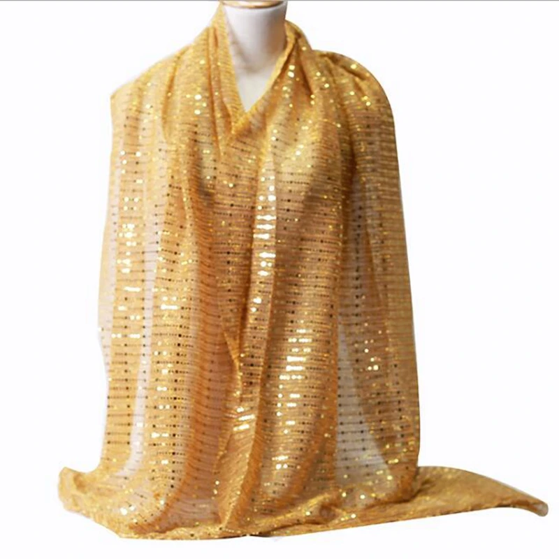 

1pc Fashionable Women Muslim Shimmer Visose Hijabs Scarf Female Glitters Lurex Long Shawl Pashmina Sequins Headscarf 180x68cm