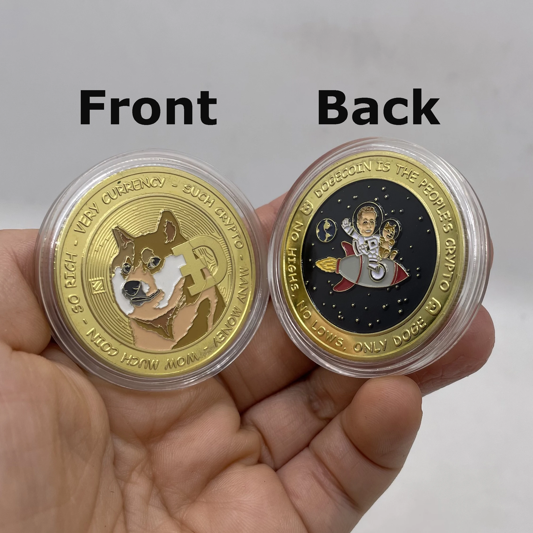 

D7 высокое качество красивый вау позолоченный Dogecoin To The Moon Coin милая собака шаблон фотоколлекция подарки