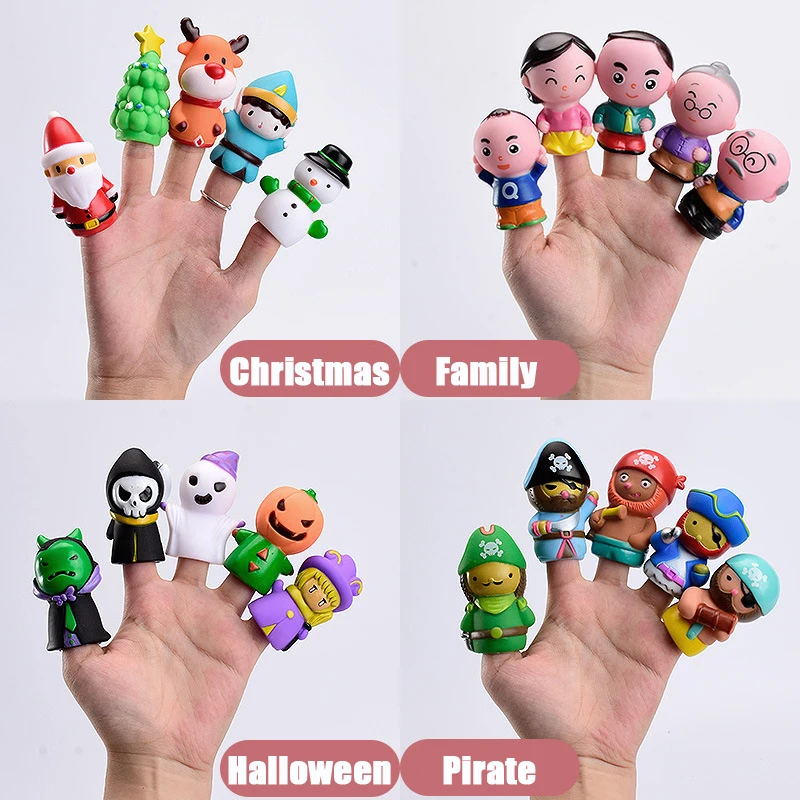 

Cute Cartoon Animal Finger Puppet Toys Funny Rubber Hand Puppets Educational Hand Cartoon Animal Plush Dolls Educational Props