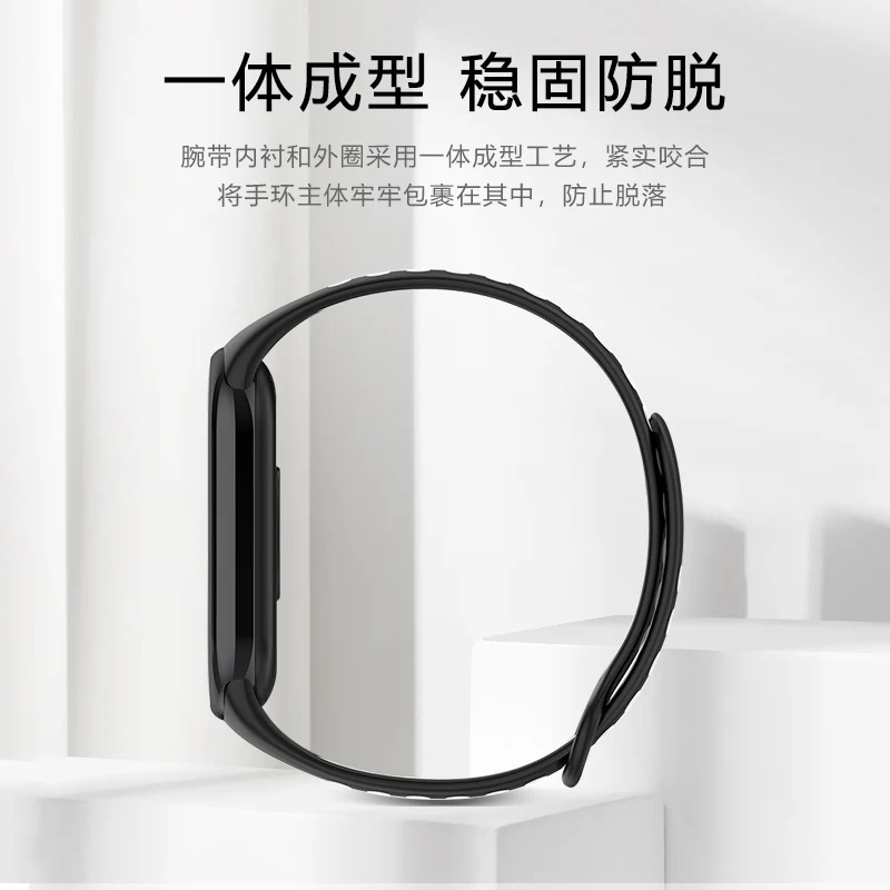 Фото Силиконовый ремешок для Xiaomi Mi Band 8 9, дышащий аксессуар для умных часов, браслет-браслет для Mi Band 8, сменный ремень Correa №5