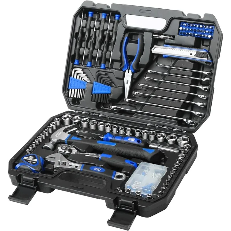 

Prostormer 148-Piece Hand Tool Set, General Home and Auto Repair Tool Kit with Toolbox Storage Case for Mechanical Repair, DIY