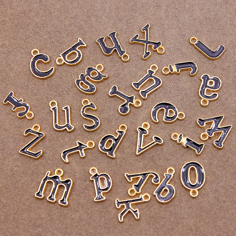 

10 шт./лот 10 мм нижний корпус Подвески с буквами россыпью эмаль для изготовления ювелирных изделий Алфавит подвеска с буквами инициала для DIY ...