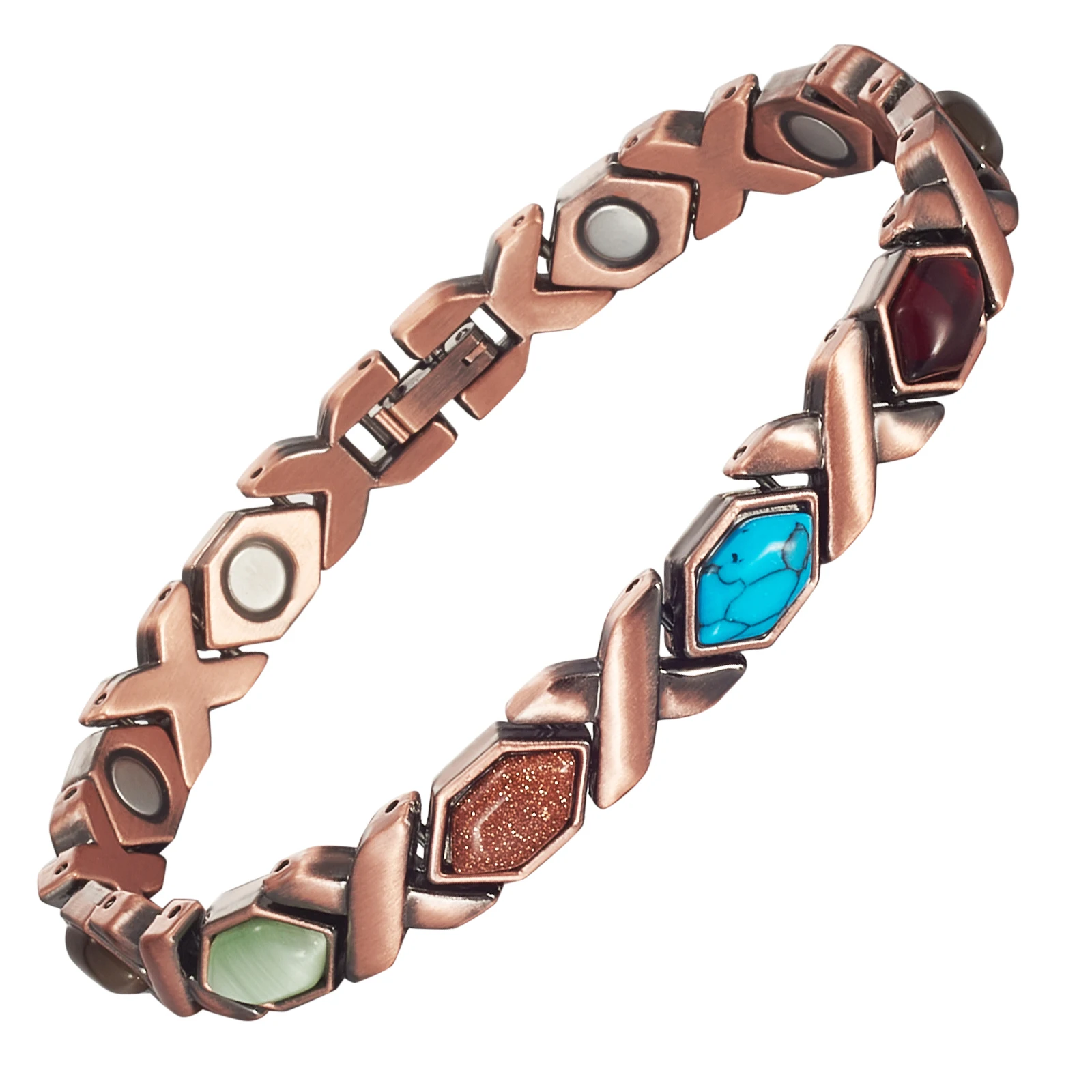 Медный магнитный браслет Wollet для женщин и мужчин бирюзовые браслеты с магнитом