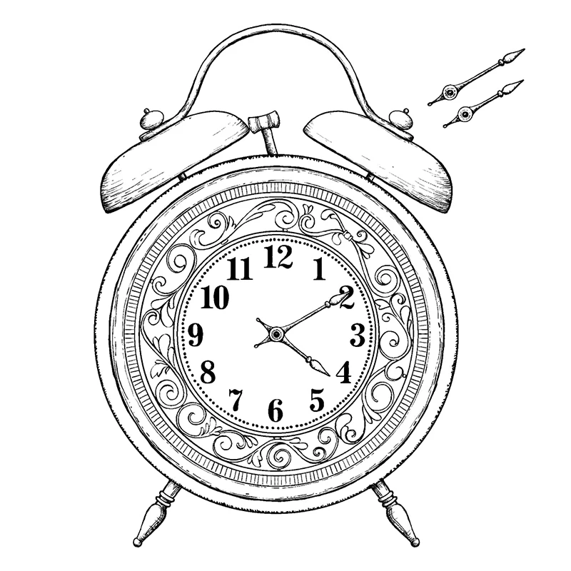 Новинка 2022 набор прозрачных штампов с будильником и металлическими вырубными