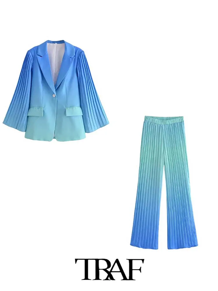 

Женский комплект из 2 предметов, блейзер и брюки в складку