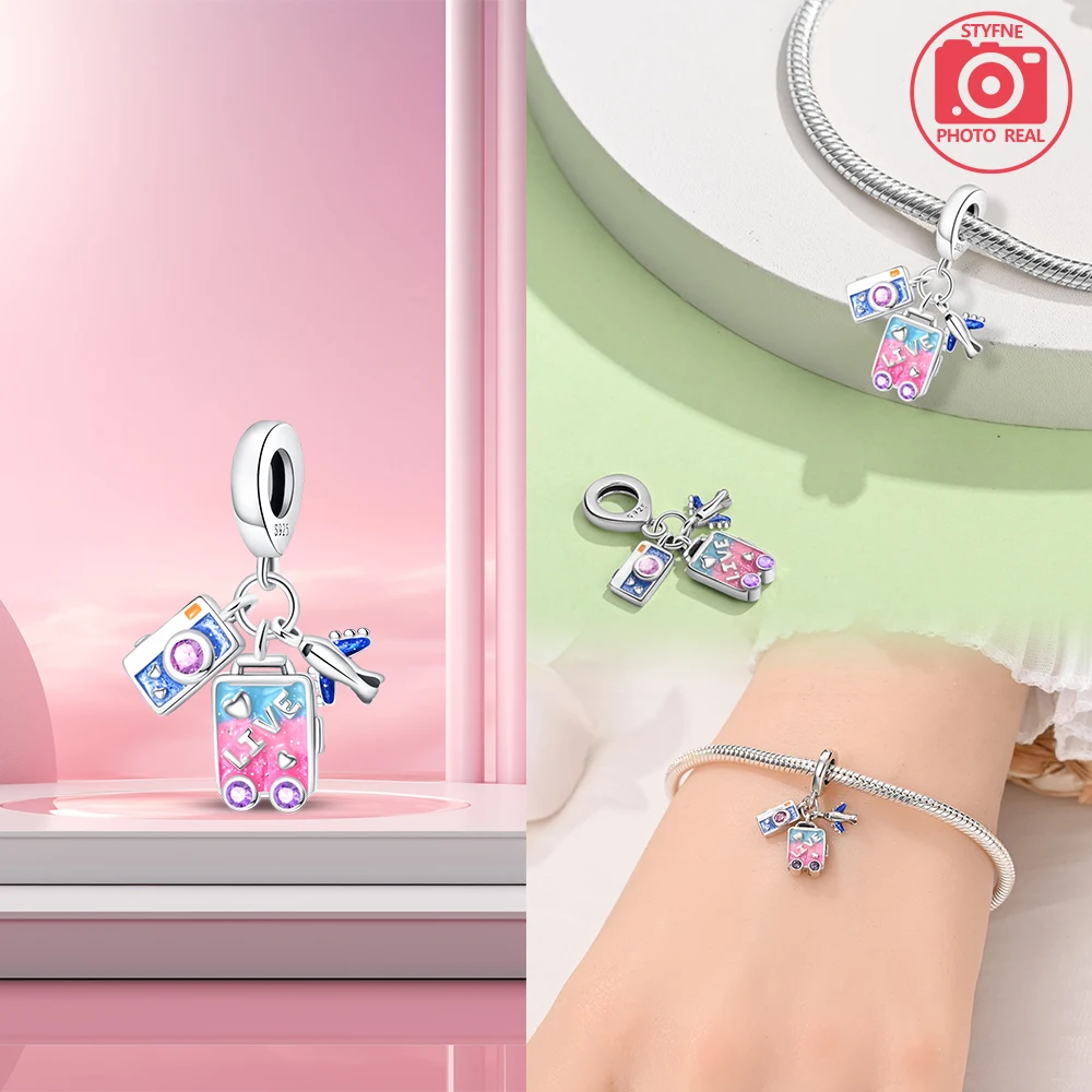 Женский комплект серебряного ожерелья с подвеской в виде самолета из 3 предметов