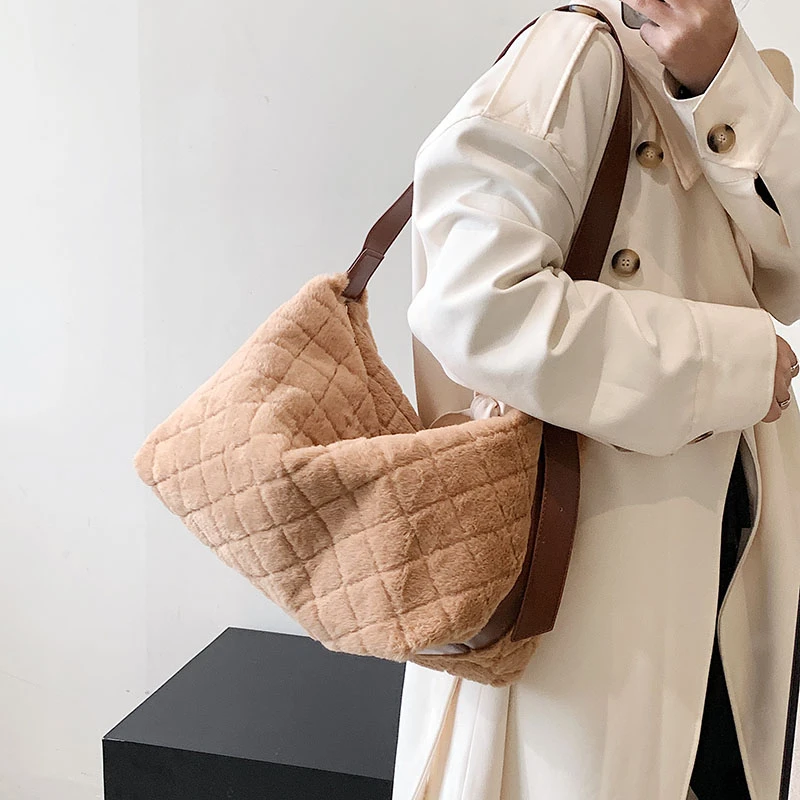 

Вместительная сумка через плечо для женщин 2023 зимняя трендовая модная дизайнерская большая сумка для покупок сумки через плечо