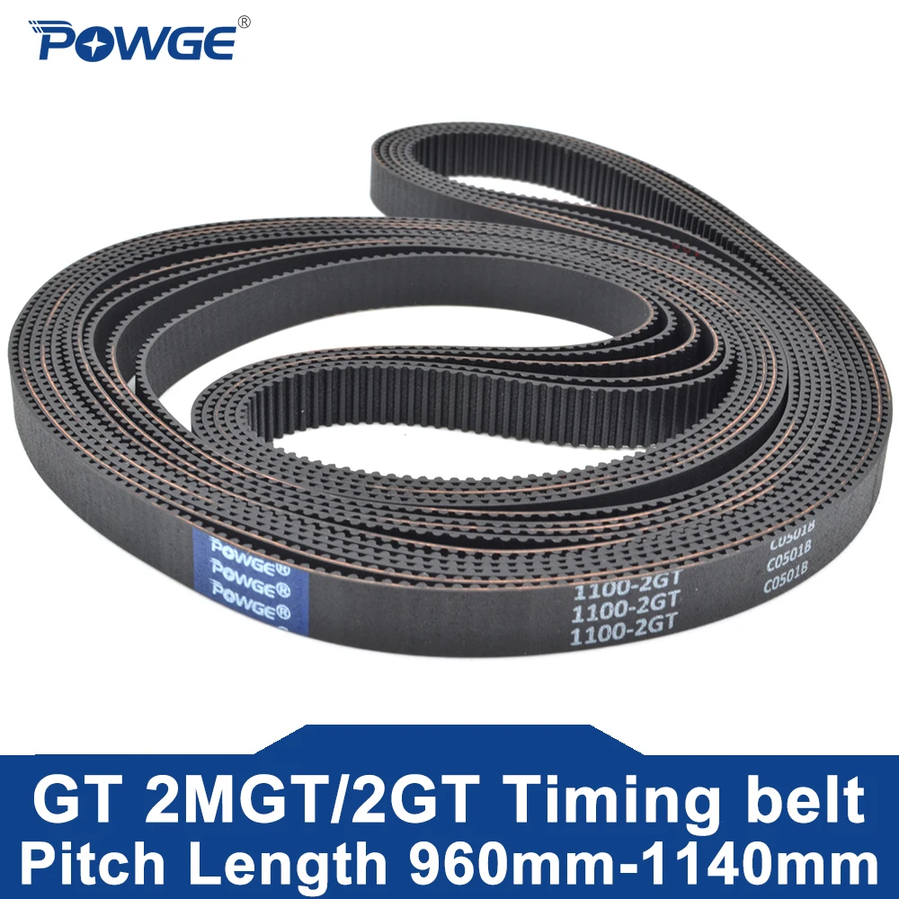 Ремень ГРМ POWGE GT 2MGT 2M 2GT Lp = 960 976 994 1000 1040 1068 1078 1086 1100 1110 1136 1140 ширина 6 мм 9 мм Резиновый GT2 для 3D-принтера