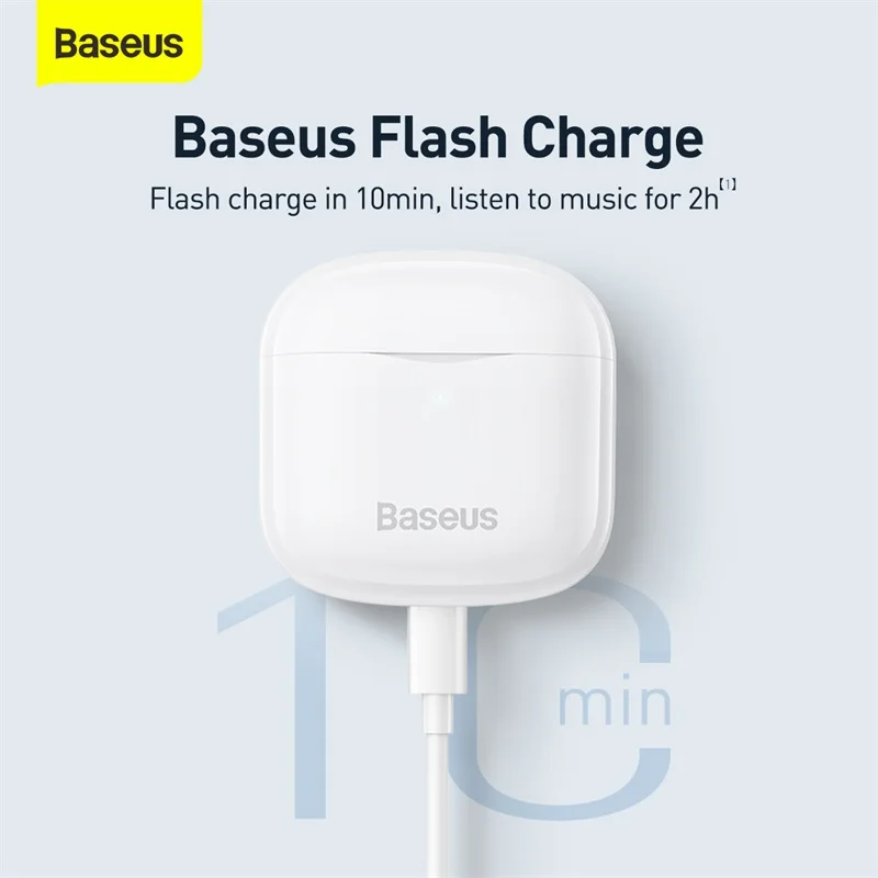 Фото Беспроводные наушники Baseus BS2 Lite A0010A TWS, Bluetooth 6.0, 3.3 г, 40 часов работы, 360° звук °   Беспроводные наушники с объемным звуком, защитой IP55 и шумоподавлением ENC №3