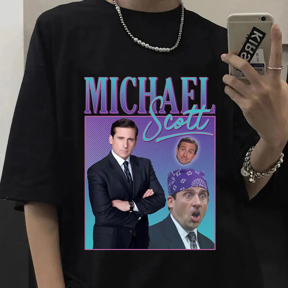 

Футболка мужская с коротким рукавом, Майкл Скотт, топ оверсайз из сериала «The Office», тенниска из хлопка с принтом шутеджим хэлперт