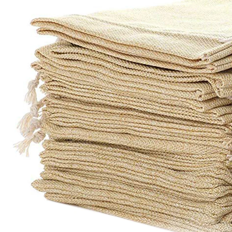 Promotion! 5.9 Inch X 8 Inch Natural Linen Burlap Bags With Jute Drawstring For Gift Bags Wedding Party Favors Jewelry Pouch, Sn images - 6