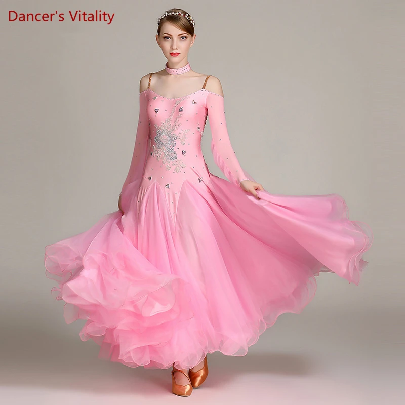 

Платье для современных танцев женское, национальная стандартная одежда для Бальных представлений, одежда для вальса и представлений