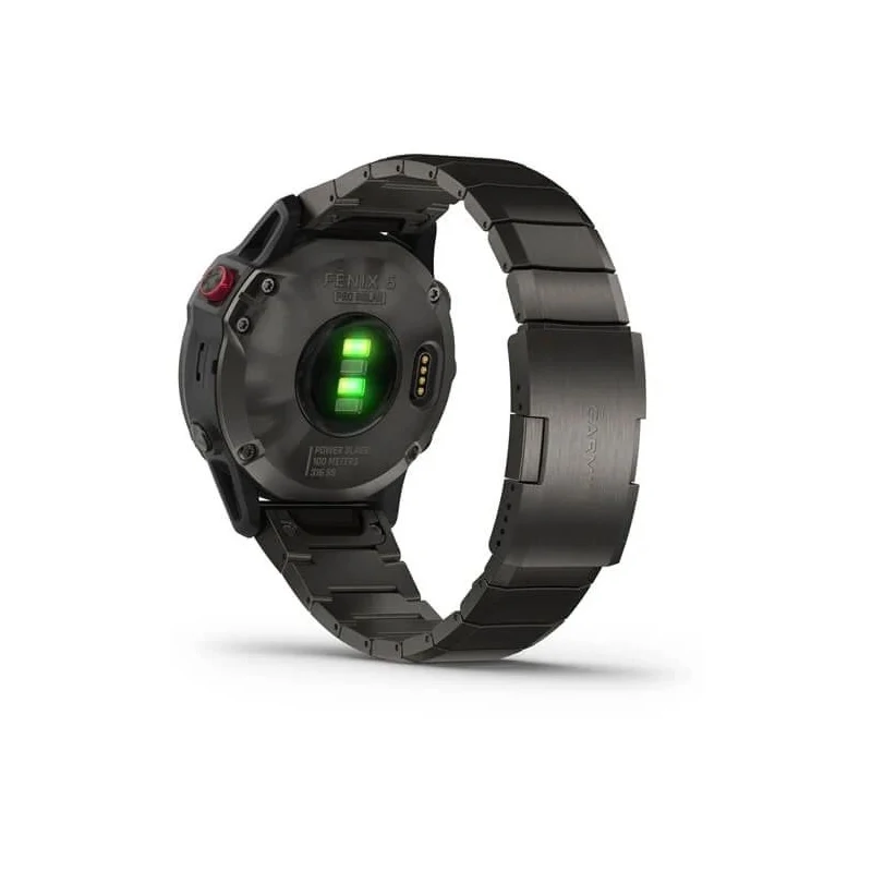 Умные часы Garmin Fenix 6 Pro Solar Carbon Gray with DLC Titanium Band 010-02410-23 1.3" вибросигнал серый карбон