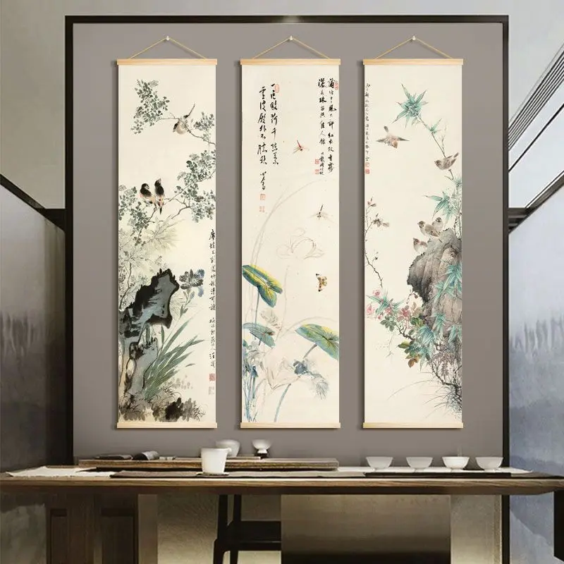 Настенная картина из бамбука в китайском стиле