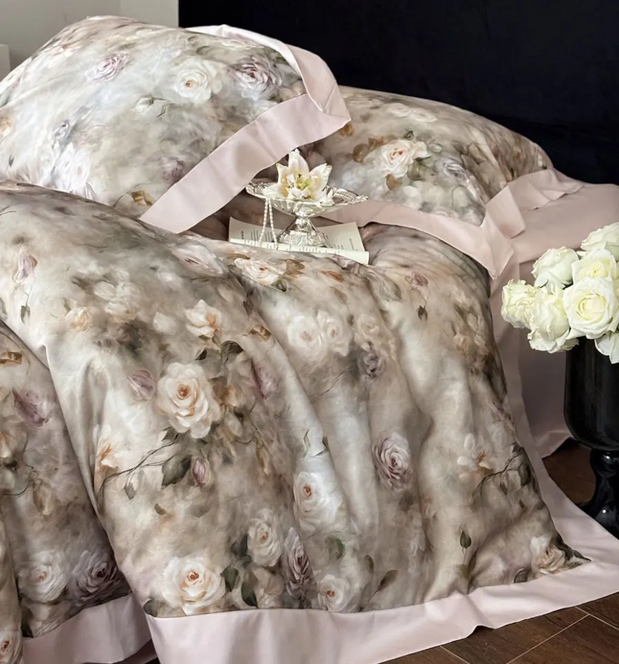 Постельное белье NoEnName_Null тенсельный хлопок американский стиль розово-фиолетовый