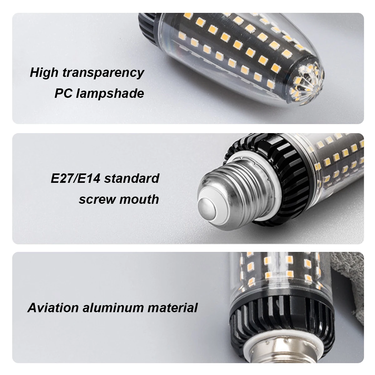 Фото Led Кукурузная лампочка 20w 30w 20w / 30w Холодное и теплое E14 / e27 360 / градус 220v 240v Прозрачное / pc / Корпус Smd2835 №5