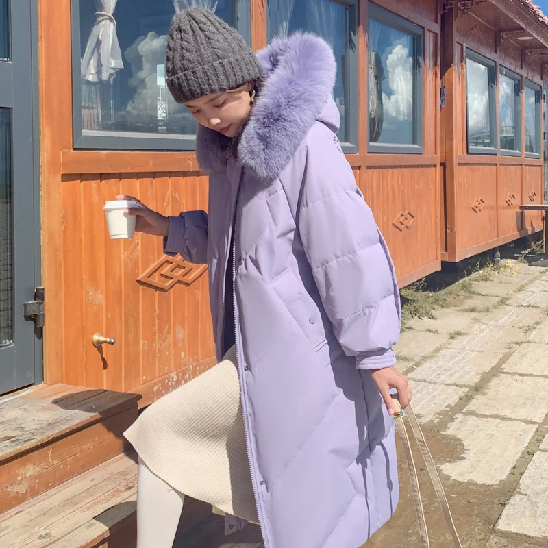 Women's Long Cotton-padded Jacket Korean Version of Ins Loose and Thick Over-the-knee Down Cotton-padded Jacket Winter 2022 New