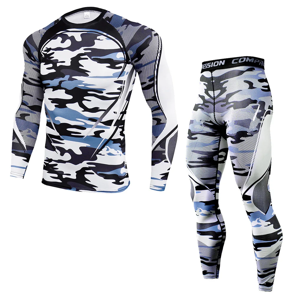 

2023 Tracksuit Men Fitness Quick Dry Men Long Sleeve T Shirts Top And Pants Breathable Sports Two Piece Set Casual Gym Training