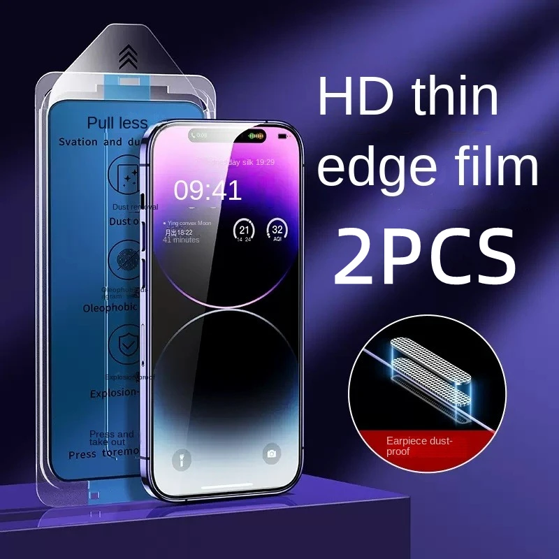 2PCS for iPhone 14 Pro Max 13 Full Cover Screen Protector11/X Tempered Glass One touch Easy install Edge to Edge Clear
