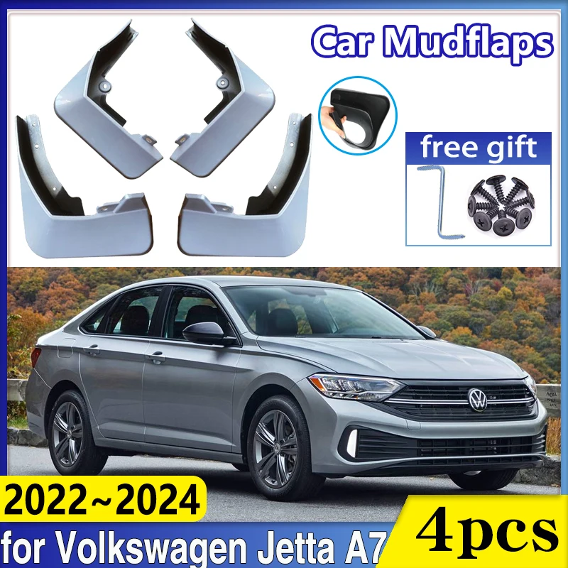 

Car Mudguards Fender for VW Volkswagen Jetta A7 Accessories 2022~2024 MK7 Front Mudflap Baking Paint Mud Flap Guards Splash Flap