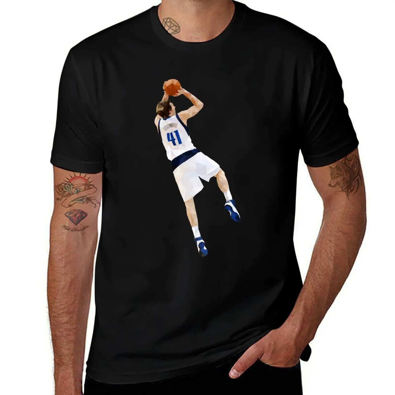 Фото Футболка Dirk Nowitzki Fadeaway, спортивная повседневная хлопковая футболка с короткими рукавами №1