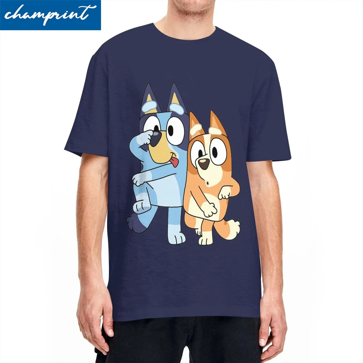 

Футболка с коротким рукавом и круглым вырезом для мужчин и женщин, топ из чистого хлопка с рисунком Blueys, папа, крупного рогатого скота, Повседневная рубашка, лето