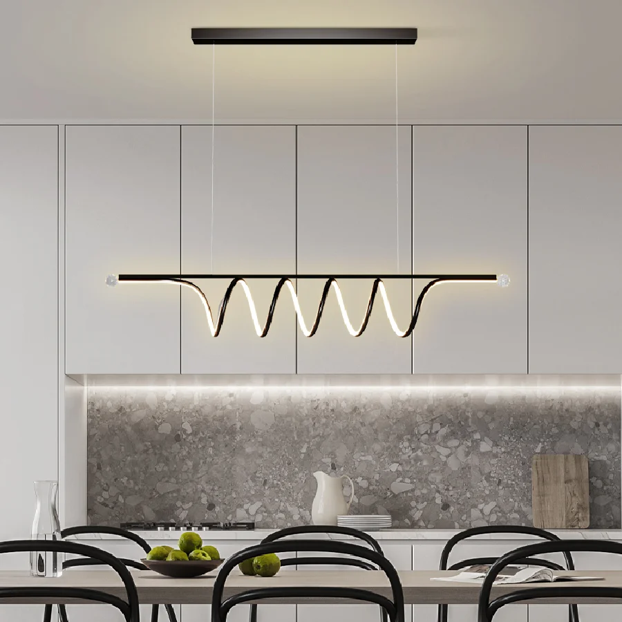 

Светодиодная Люстра для ресторана, простой современный минималистичный креативный геометрический дизайн в полоску, дизайнерская Настольн...