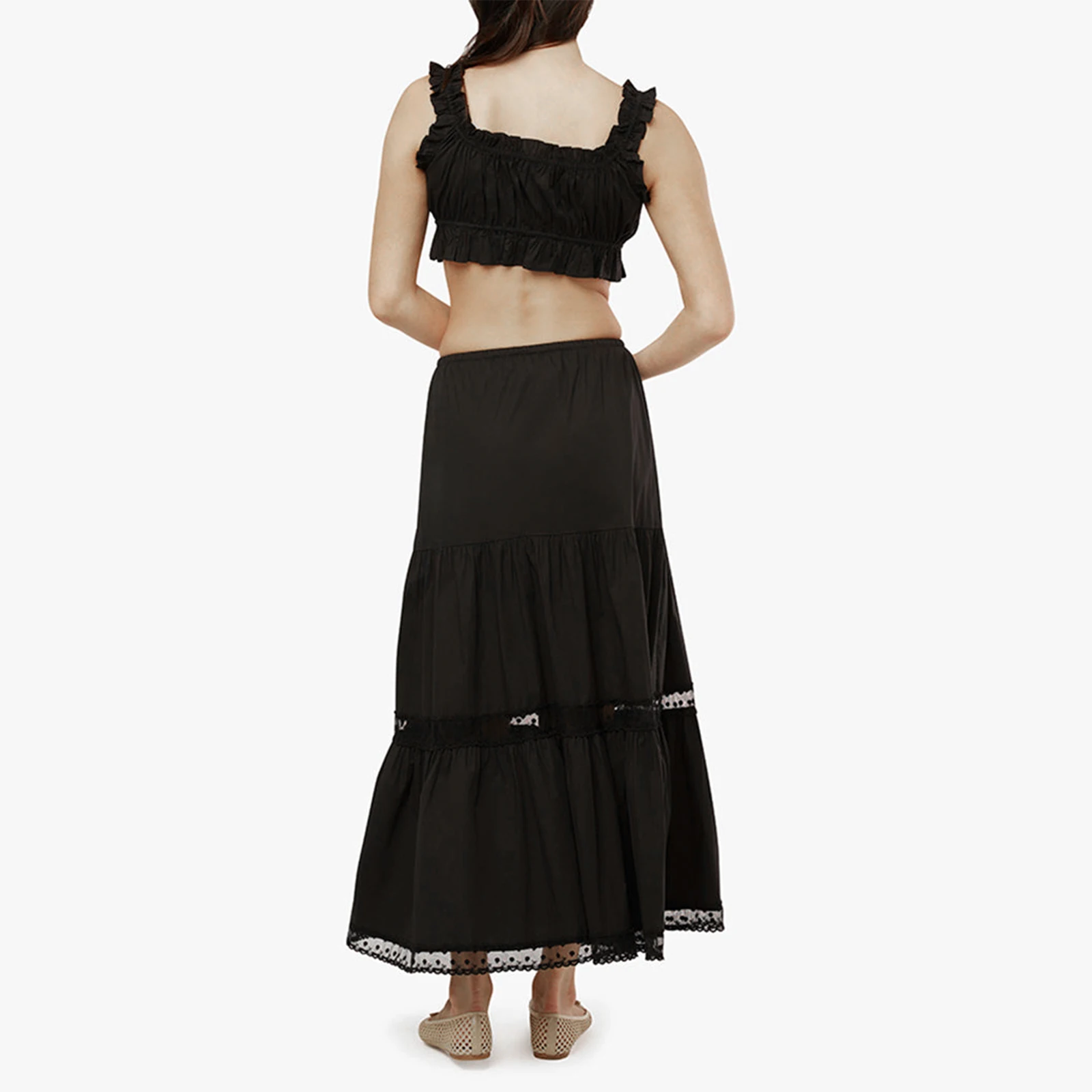 Женский костюм hirigin y2k в эстетике из 2 предметов топы с завязками спереди стиле