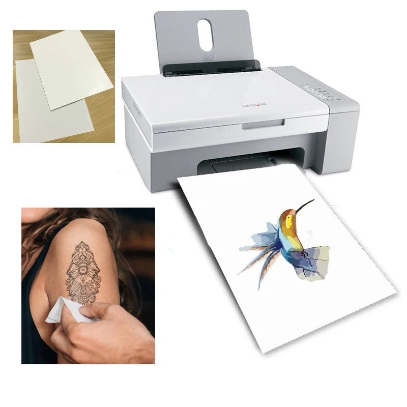 

A4 Printable Blank Temporary Tattoo Paper for Inkjet Laser Printers DIY Personalized Image Waterslide Transfer Sheet for Skin