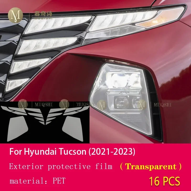 

Для Hyundai Tucson 2021-2023 автомобильная внешняя фара против царапин ТПУ PPF защитная пленка ремонтная пленка против царапин аксессуары