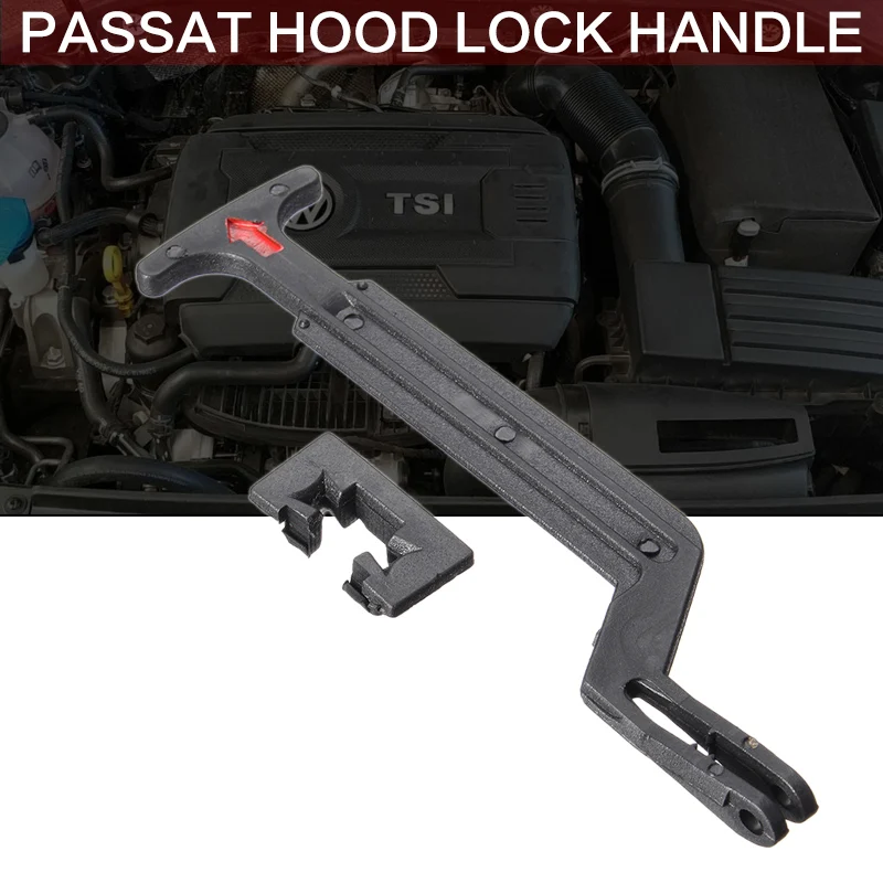 2Pcs Black Bonnet Hood Release Rod Lock Latch Handle 3B0823593 For VW Passat B5 B5.5 1998 1999 2000 2001 2002 2003 2004