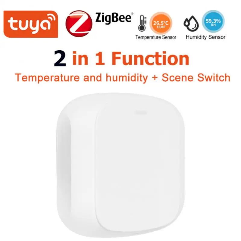 

Датчик температуры и влажности Tuya Wi-Fi Zigbee, переключатель с функцией 2 в 1, умное приложение для интерьера
