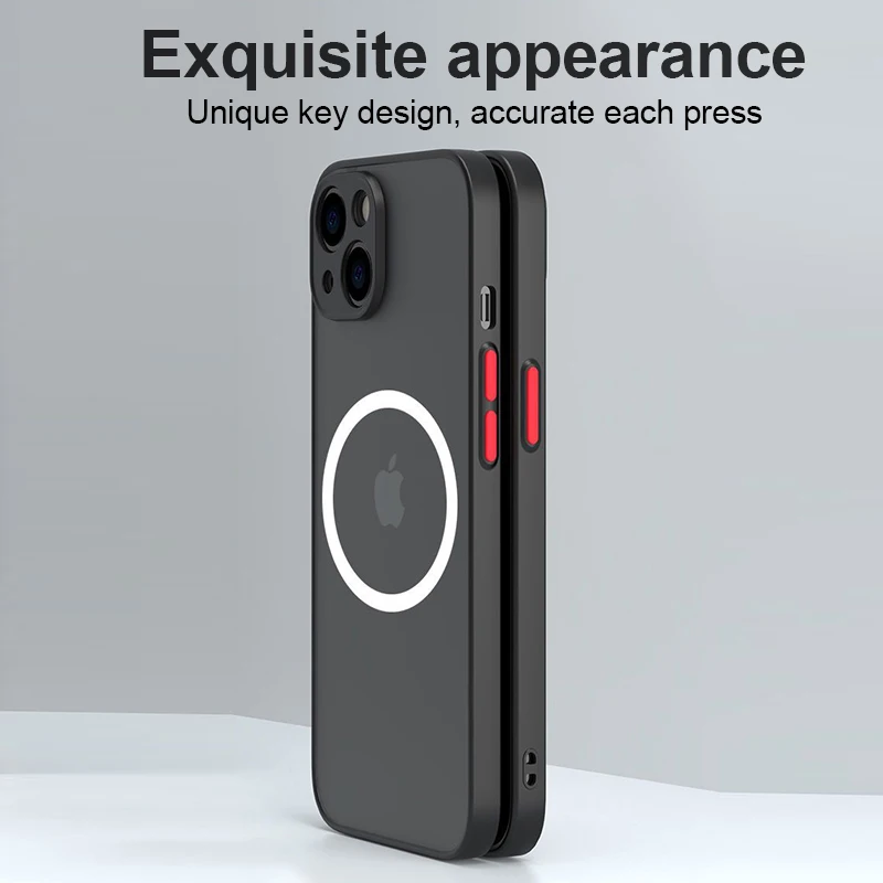 For Magsafe Luxury Silicone Transparent Case for iPhone 14 13 12 11 Pro Max X XS Xr 7 8 Plus Magnetic Wireless Charging Cover