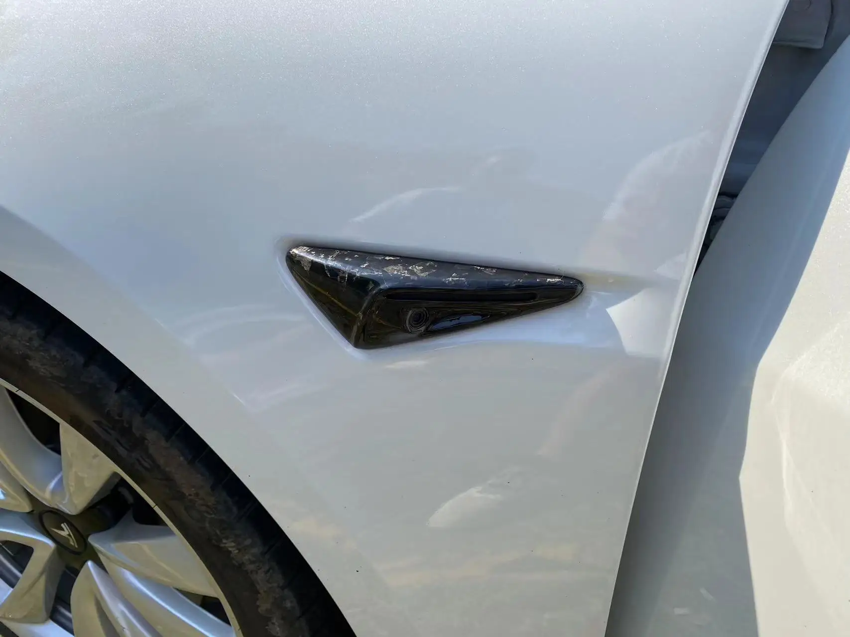 

For Tesla Model 3 Y S X Carbon Fiber Accessories Model3 2017-2022 Side Standard Leaf Board Stickers Side Camera Protection Cover