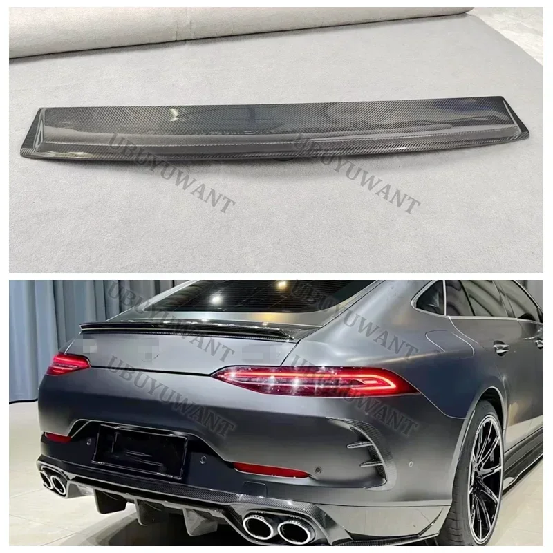 Фото Для Mercedes-Benz GT43 GT50 GT53 (только для 4-дверных моделей) высококачественный задний спойлер на крышку багажника из настоящего карбона 2019-2025 №5