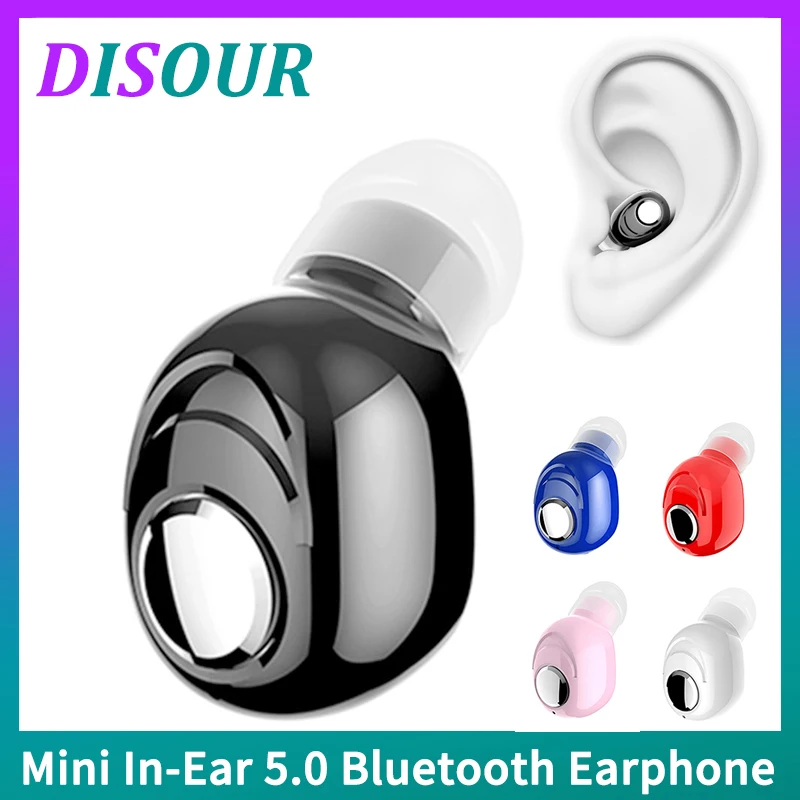 

Mini In-Ear 5.0 Bluetooth Earphone Portable Invisible HiFi Wireless Headset With Mic Handsfree Sports Earbud For All SmartPhones