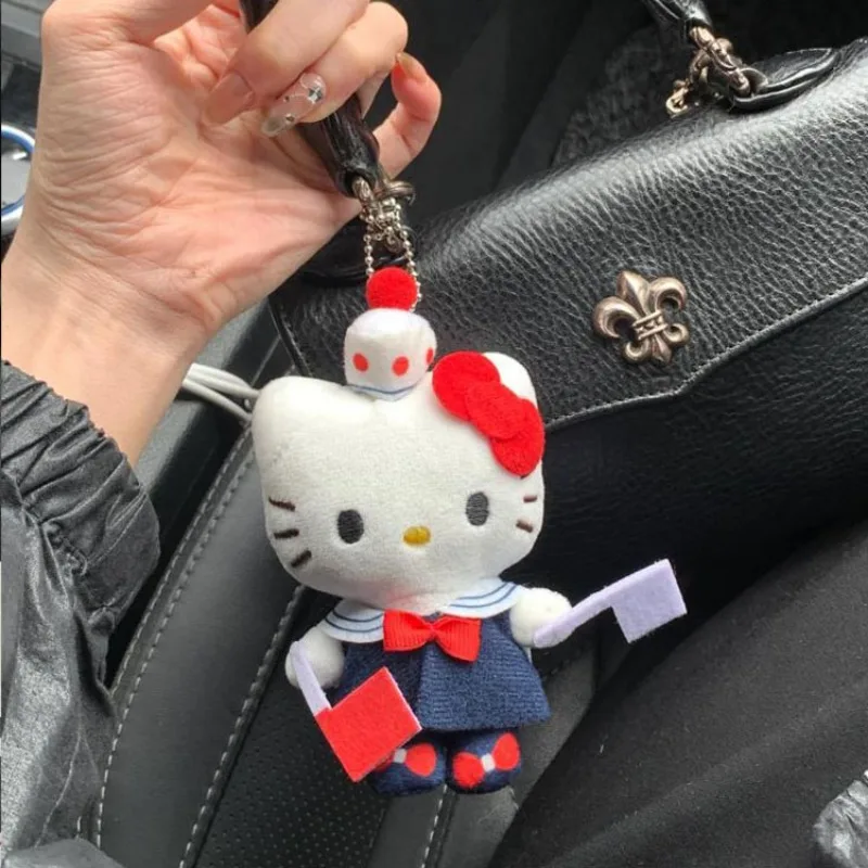 

Hello Kitty Plush Toys Sanrio Cotton Stuffed Keychain Ornaments Anime Doll Kid Gift Christmas Accessories Car Bag Pendant Gift