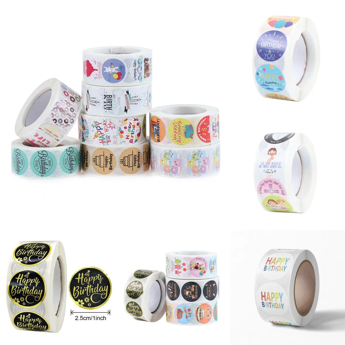 

100/500 шт., водонепроницаемые наклейки-этикетки на день рождения