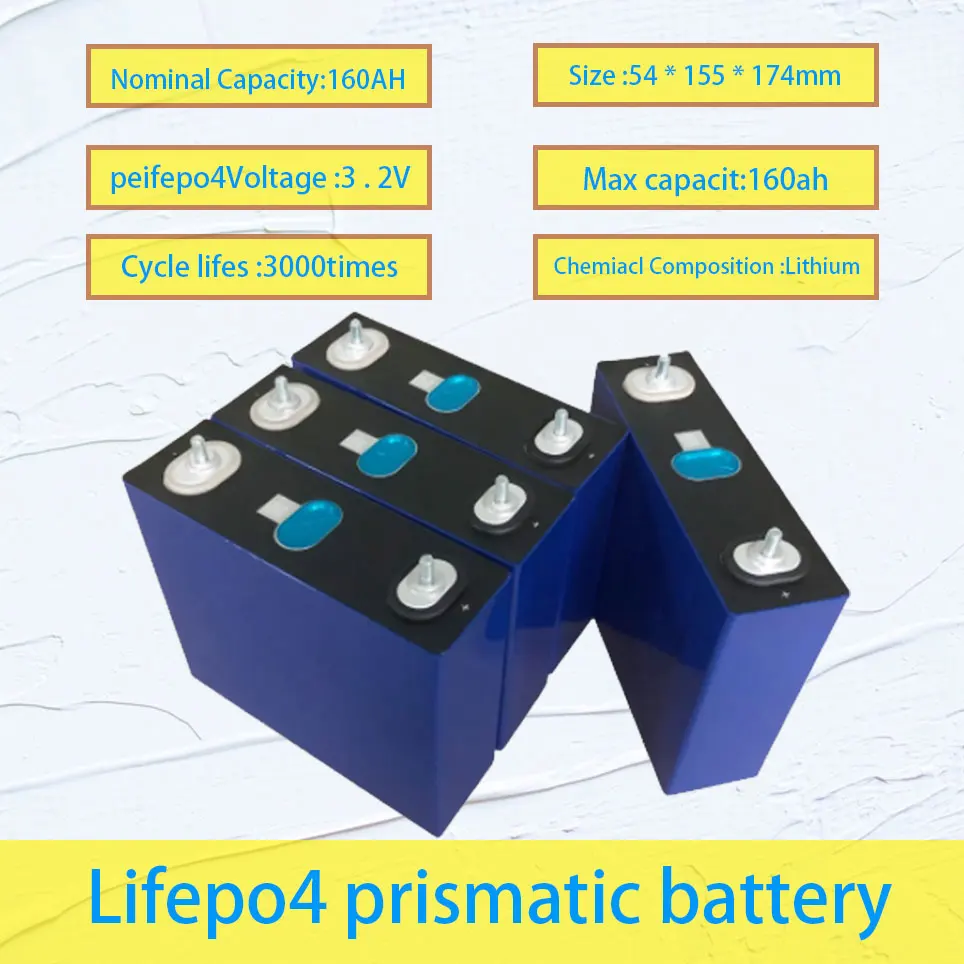 

Bateria recarregável diy de 12v280ah lifepo4, 4 unidades, bateria de 3.2v 160ah para carro elétrico rv sistema de armazenamento