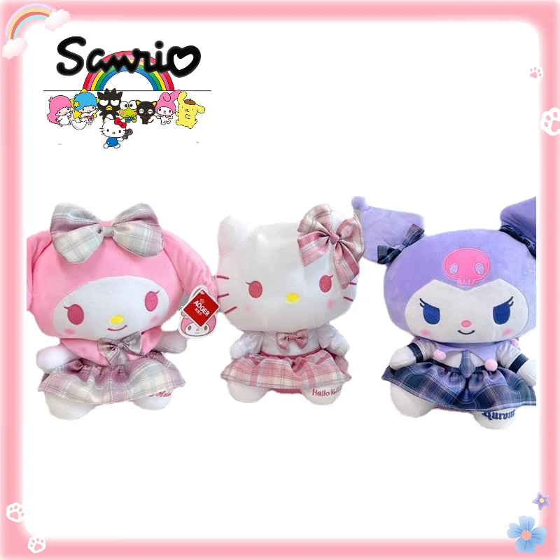 

Genuine Sanrio Series Kuromi Hellokitty MyMelody JK Girly Cute Super Soft Children Soothe Sleepy Plush Play Doll