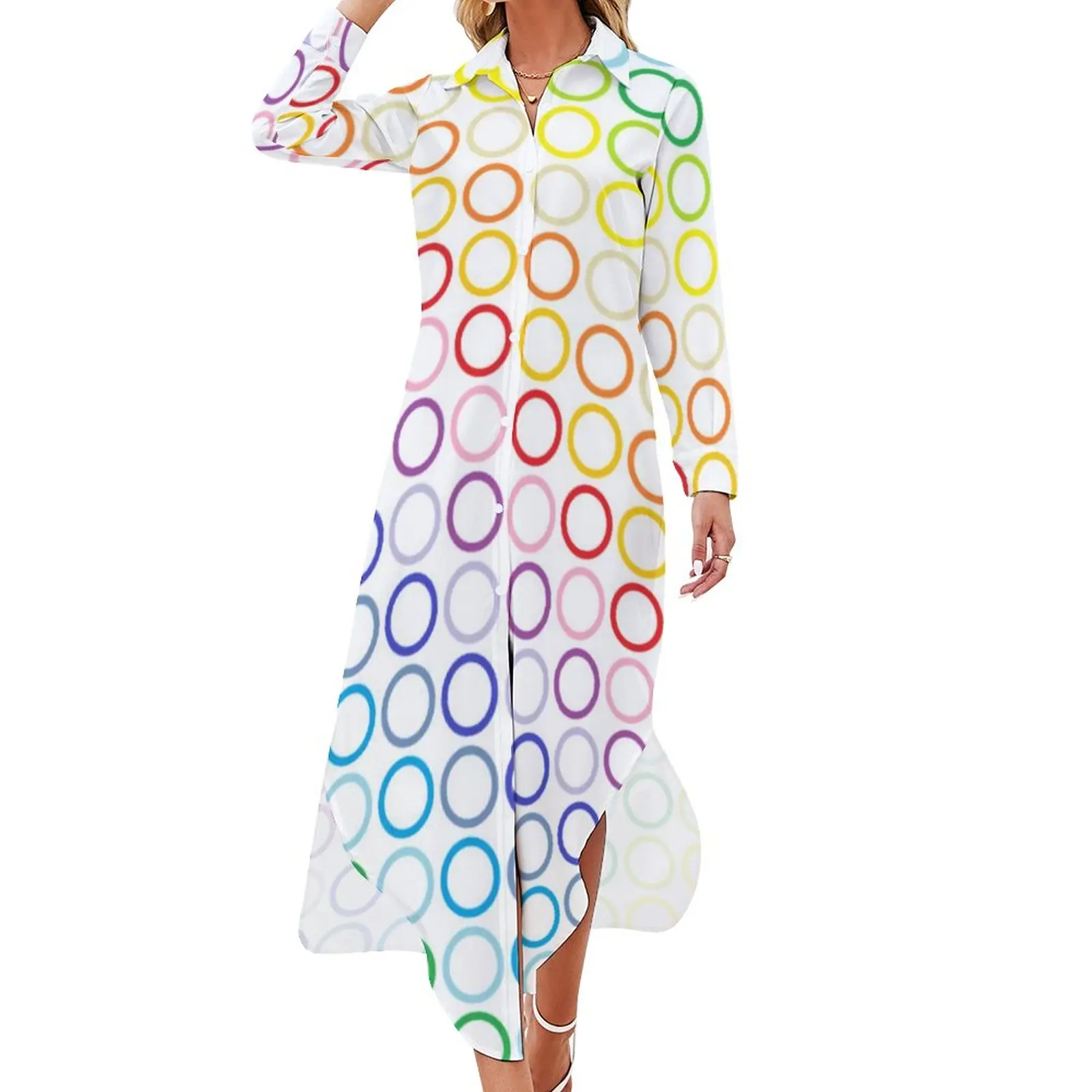 

Шифоновое платье с круглым вырезом и забавным принтом