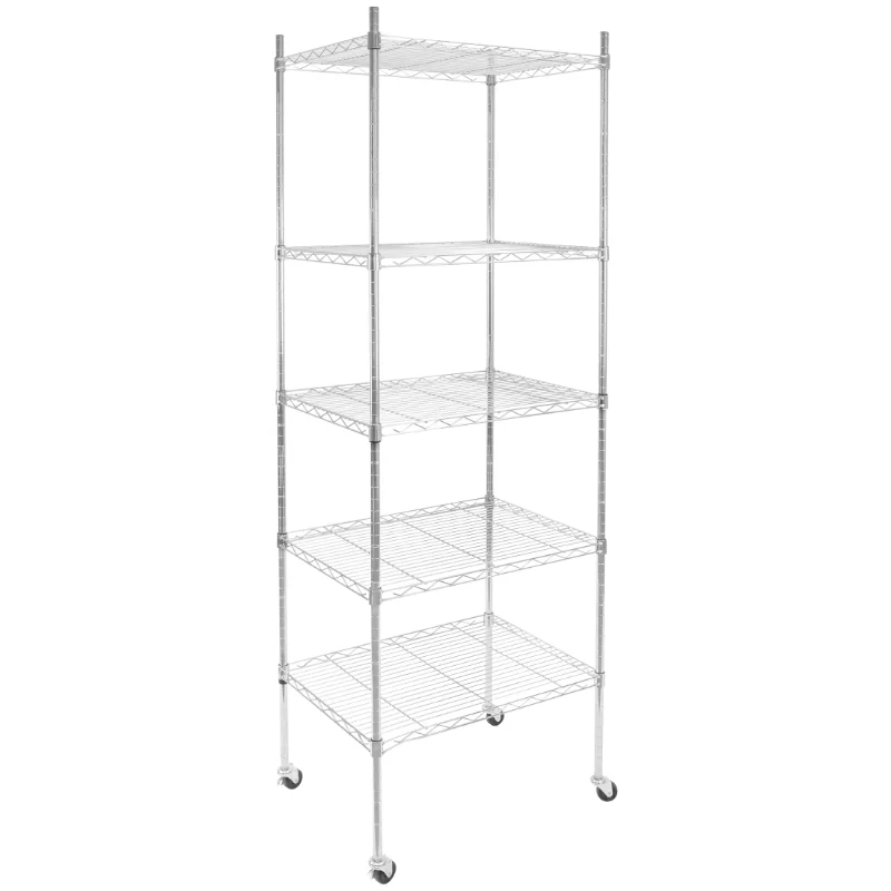 

Mount-it! 24"W x 18"D x 74.5"H 5-Shelf Garage Shelves, Stainless Steel